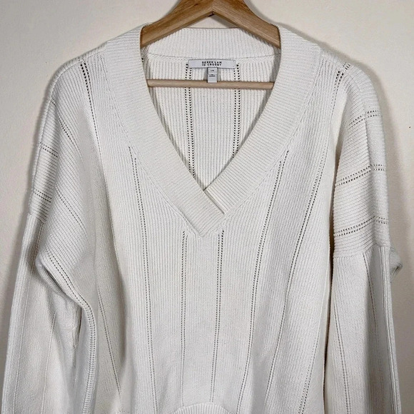 10  Crosby Derek Lam Lattice Pointelle Sweater - Picture 5 of 14